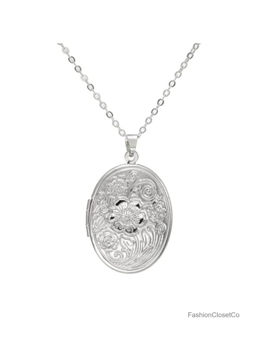 Personalized Engraved Heart Locket Necklace for Women Men Photo Memory Pendant